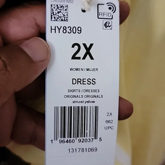 "NEW"  Adidas Originals Women's Adicolor Classics Tight Summer Dress-Yellow - Picture 6 of 6